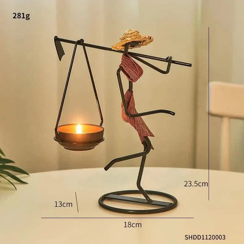 Candle Holder | Woman-Shaped Sculptural Iron