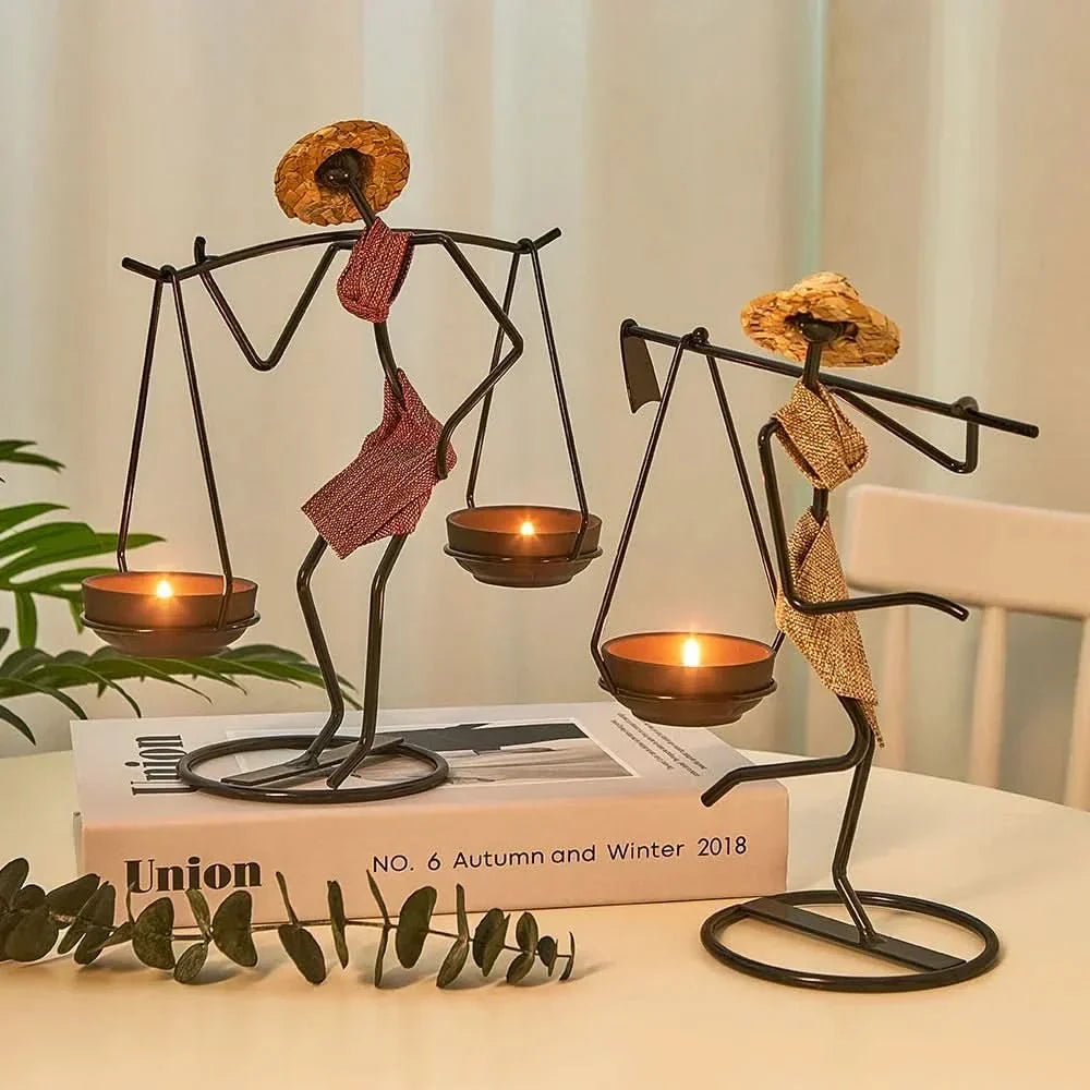 Candle Holder | Woman-Shaped Sculptural Iron
