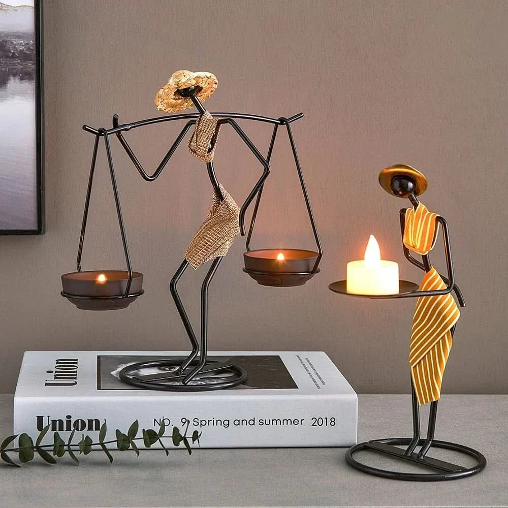 Candle Holder | Woman-Shaped Sculptural Iron