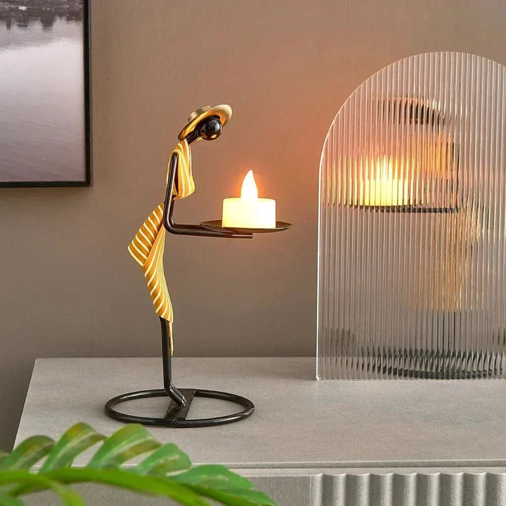 Candle Holder | Woman-Shaped Sculptural Iron