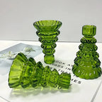 Candle Holders | Glass Christmas Tree | Set of 3