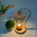 Candle Warmer Lamp | LED & Adjustable Dimmer | Glass & Wood
