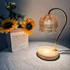 Candle Warmer Lamp | LED & Adjustable Dimmer | Glass & Wood