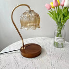 Candle Warmer Lamp | LED & Adjustable Dimmer | Glass & Wood