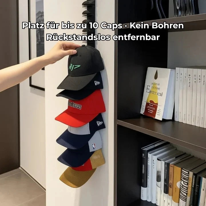 Cap Wall Mount | Gentle Clips & Space-Saving | Holds 10 Caps