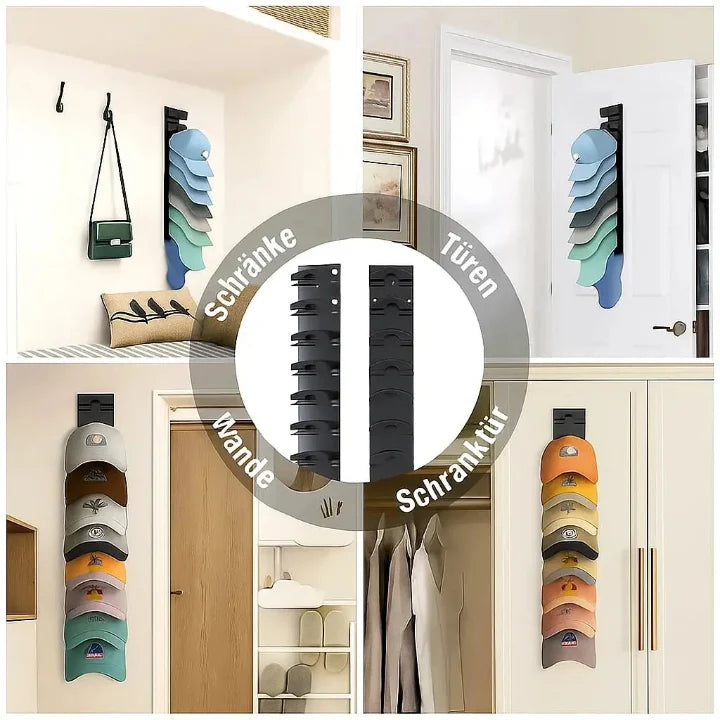 Cap Wall Mount | Gentle Clips & Space-Saving | Holds 10 Caps