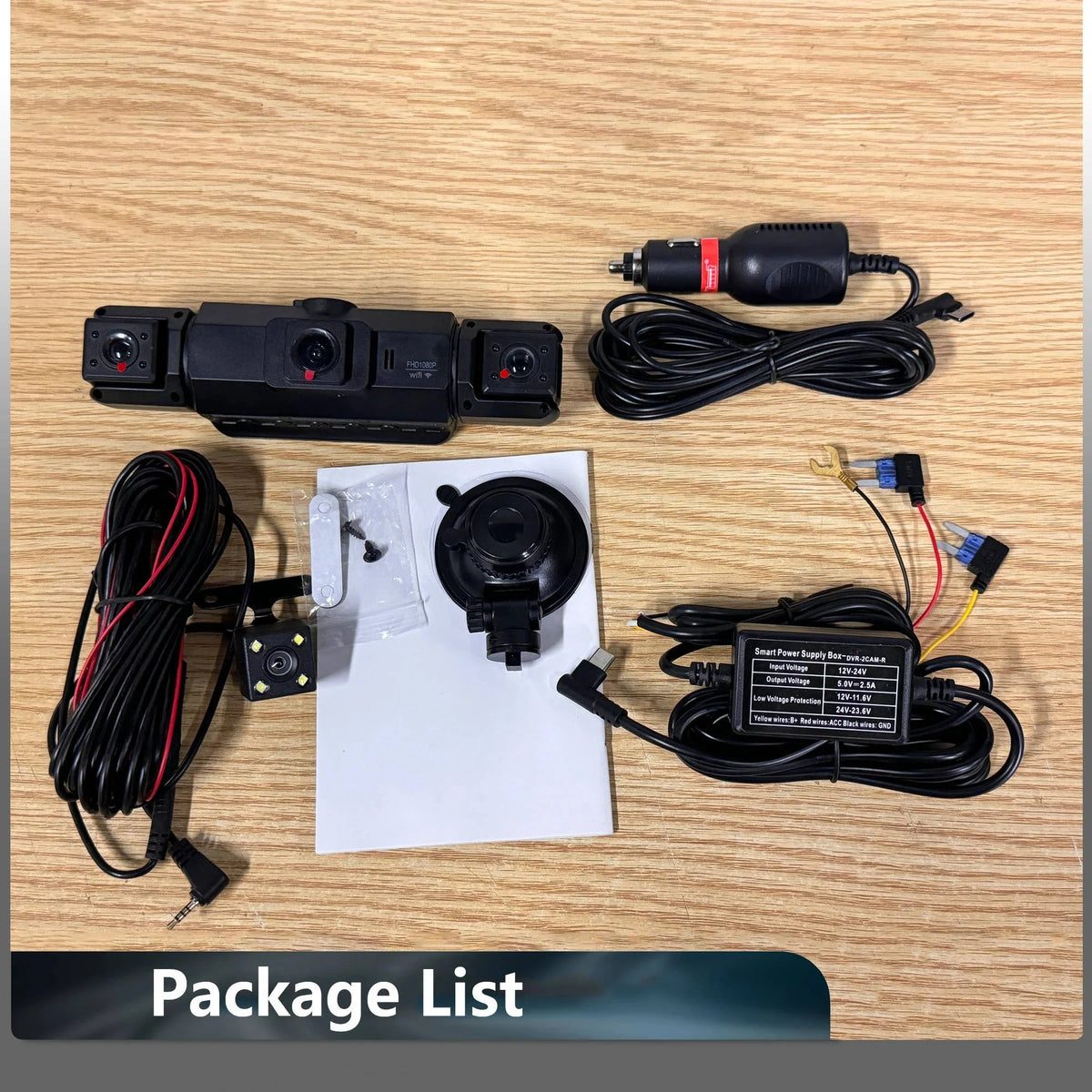 Car Dash Cam | 4-Channel WiFi & Night Vision