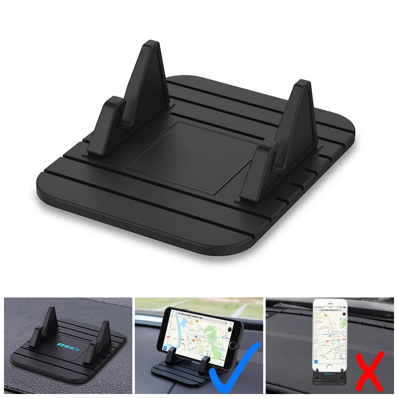 Car Phone Holder | Non-Slip Silicone Suction Dashboard Mount