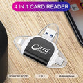 Card Reader | 4-In-1 USB 3.0 & SD/Micro-SD | Zinc Alloy Keychain