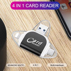 Card Reader | 4-In-1 USB 3.0 & SD/Micro-SD | Zinc Alloy Keychain
