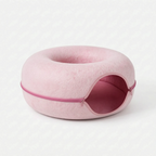 Cat Bed & Playhouse | Donut-Shaped Plush Fleece & Non-Slip Bottom