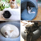 Cat Bed & Playhouse | Donut-Shaped Plush Fleece & Non-Slip Bottom