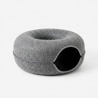 Cat Bed & Playhouse | Donut-Shaped Plush Fleece & Non-Slip Bottom