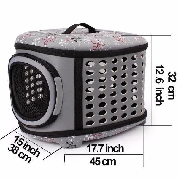 Cat Carrier | Foldable Hard-Top & Mesh Door With Padded Mat | For Large Cats