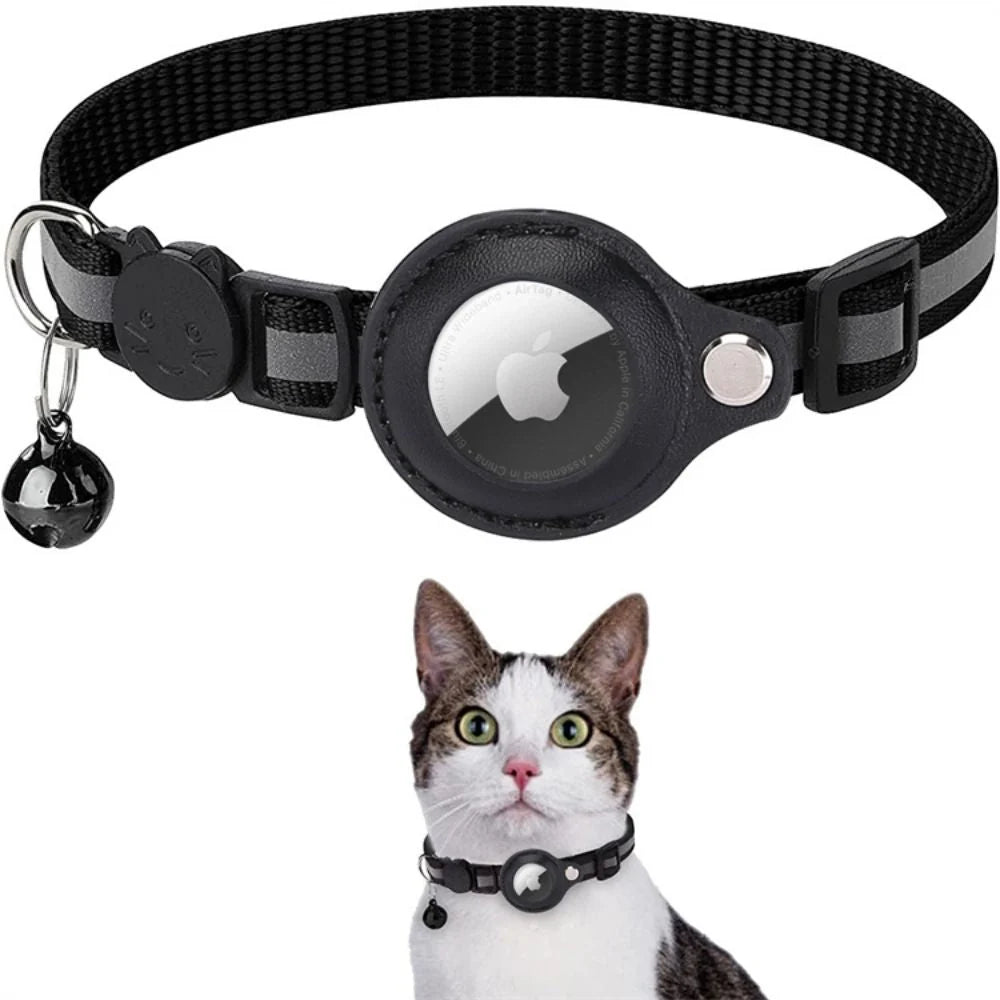 Cat Safety Collar | GPS Tracker Holder & Quick-Release | Reflective Nylon