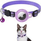 Cat Safety Collar | GPS Tracker Holder & Quick-Release | Reflective Nylon