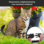Cat Safety Collar | GPS Tracker Holder & Quick-Release | Reflective Nylon
