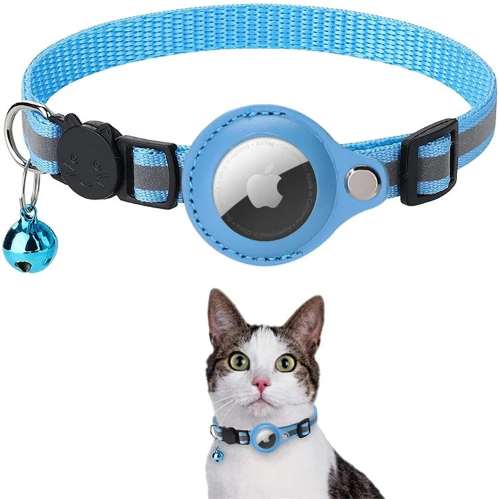 Cat Safety Collar | GPS Tracker Holder & Quick-Release | Reflective Nylon
