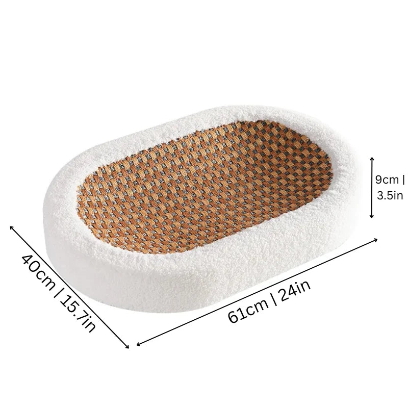 Cat Scratching Lounge Bed | Plush Top & Natural-Fiber Base