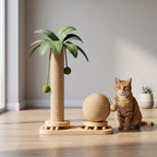 Cat Scratching Post | Compact Palm Design | Sisal & Ball Track