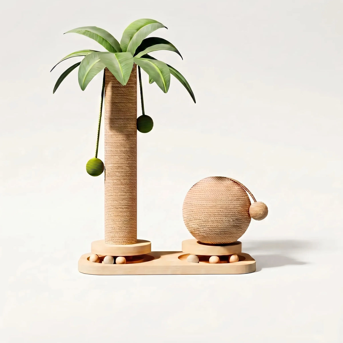 Cat Scratching Post | Compact Palm Design | Sisal & Ball Track