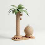 Cat Scratching Post | Compact Palm Design | Sisal & Ball Track