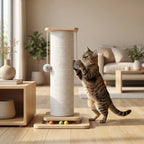 Cat Scratching Post | Natural Sisal & Reinforced Wood Base | 60 & 80 cm