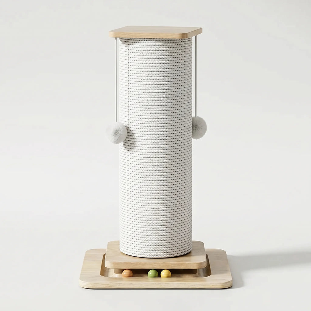 Cat Scratching Post | Natural Sisal & Reinforced Wood Base | 60 & 80 cm