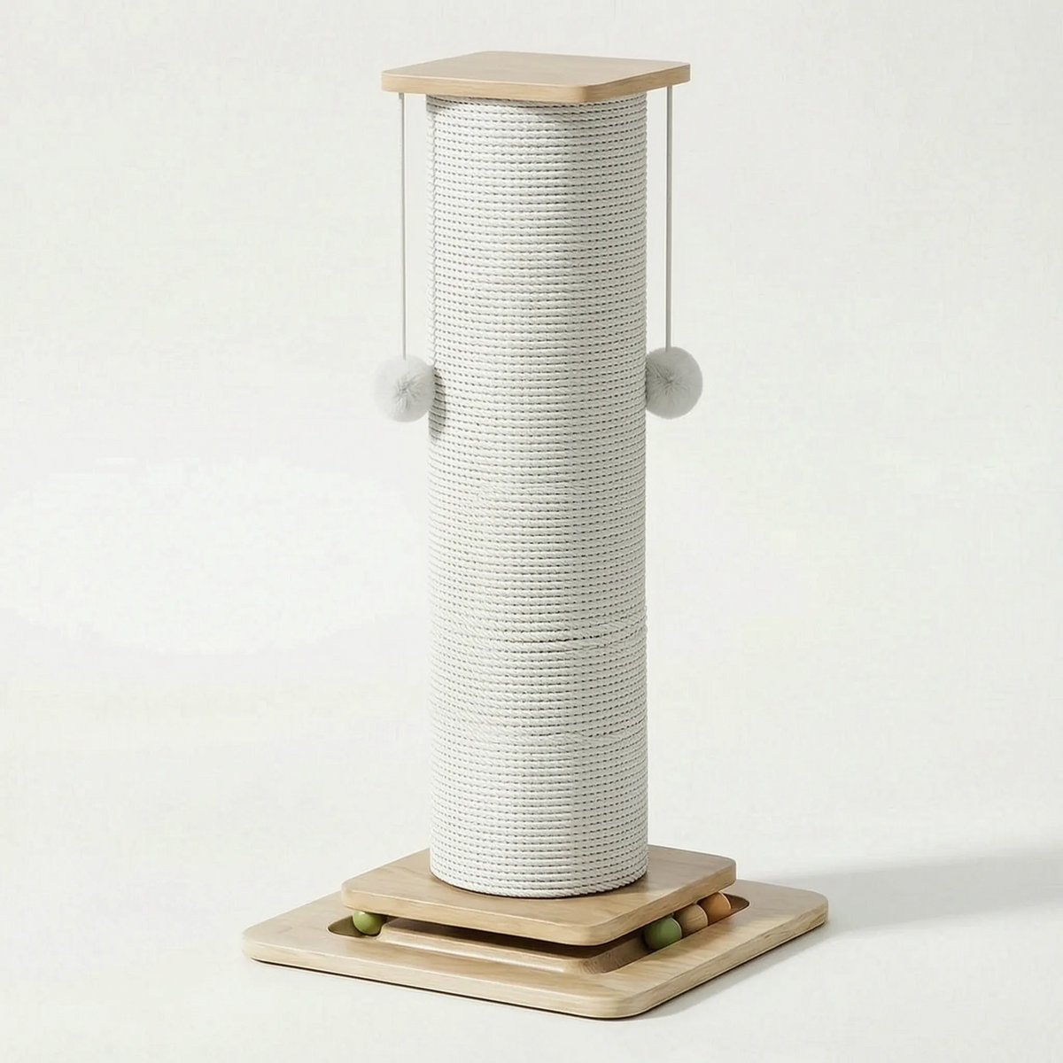 Cat Scratching Post | Natural Sisal & Reinforced Wood Base | 60 & 80 cm