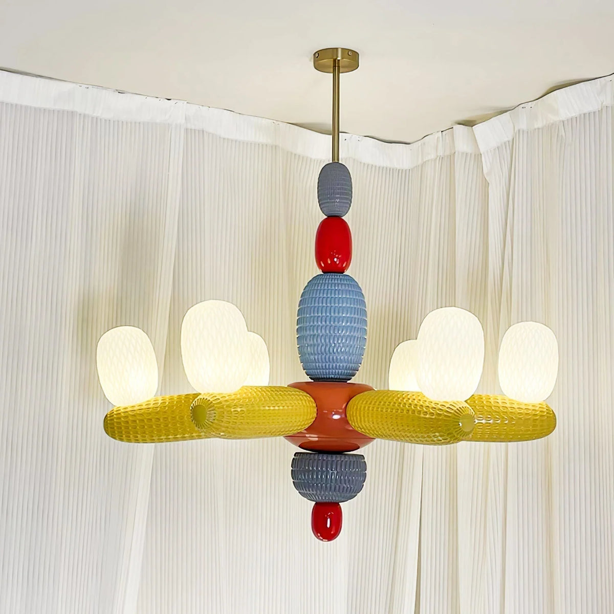 Ceiling Chandelier | Iron & Glass Balloon Cluster | 96 cm Diameter