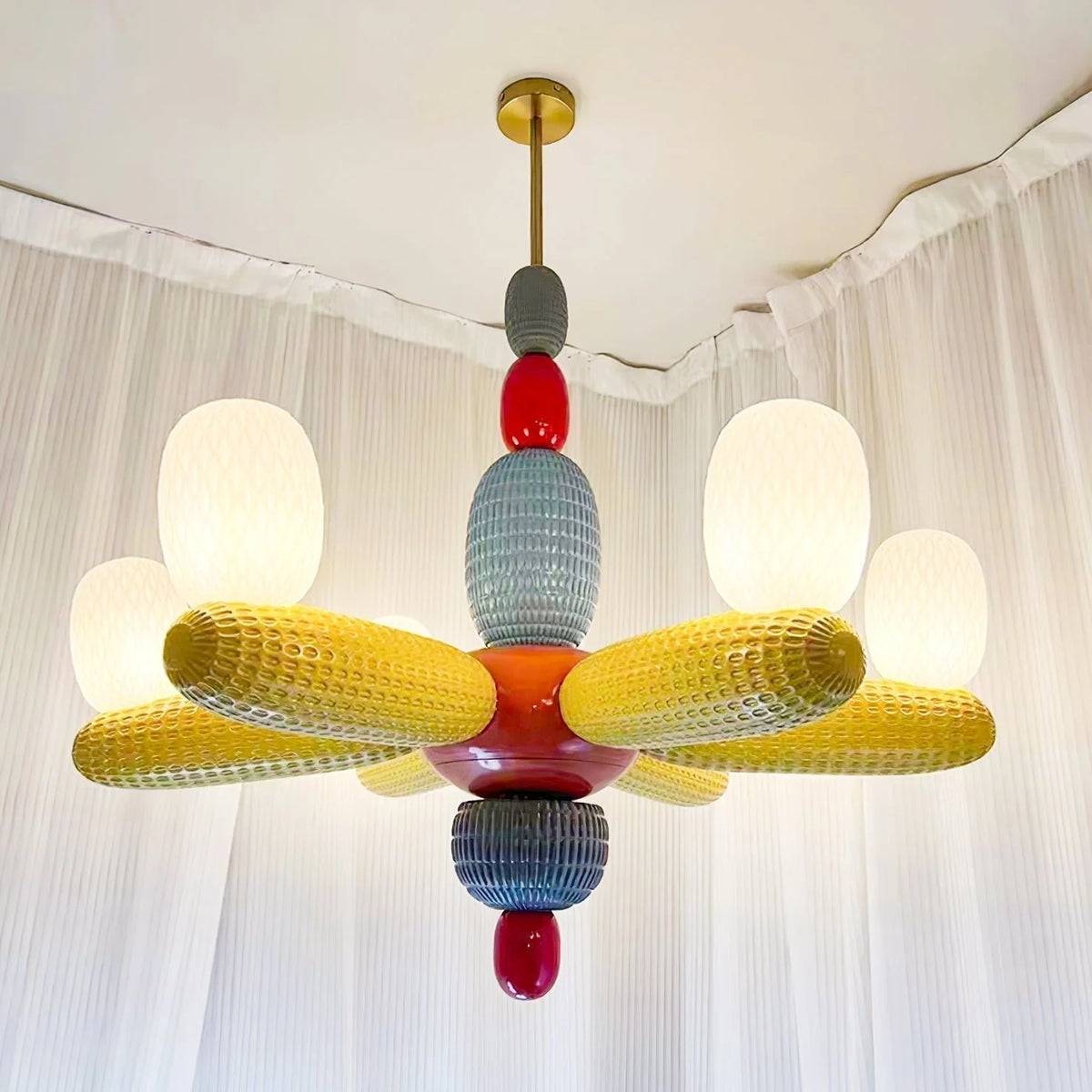Ceiling Chandelier | Iron & Glass Balloon Cluster | 96 cm Diameter