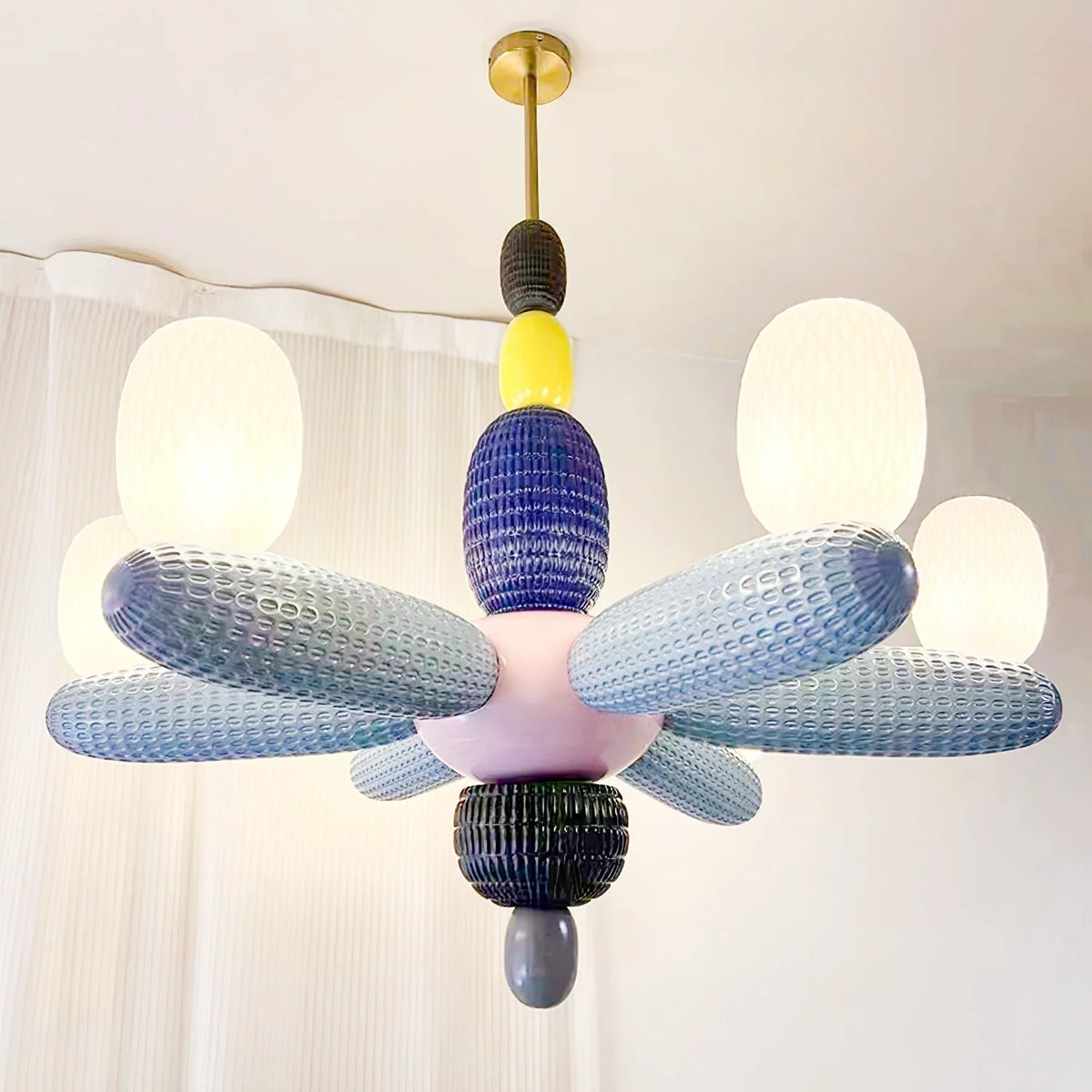 Ceiling Chandelier | Iron & Glass Balloon Cluster | 96 cm Diameter