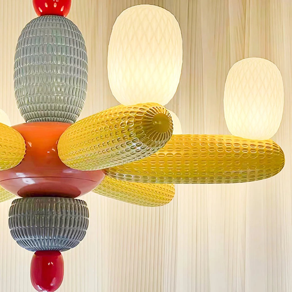 Ceiling Chandelier | Iron & Glass Balloon Cluster | 96 cm Diameter