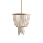 Ceiling Chandelier | Wood Beads & Hemp Rope | 38 cm Diameter