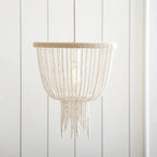 Ceiling Chandelier | Wood Beads & Hemp Rope | 38 cm Diameter
