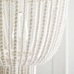 Ceiling Chandelier | Wood Beads & Hemp Rope | 38 cm Diameter