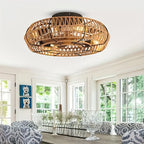 Ceiling Fan | Handwoven Rattan & Ultra-Quiet DC Motor | 48 cm Diameter