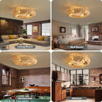 Ceiling Fan | Handwoven Rattan & Ultra-Quiet DC Motor | 48 cm Diameter