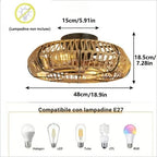 Ceiling Fan | Handwoven Rattan & Ultra-Quiet DC Motor | 48 cm Diameter