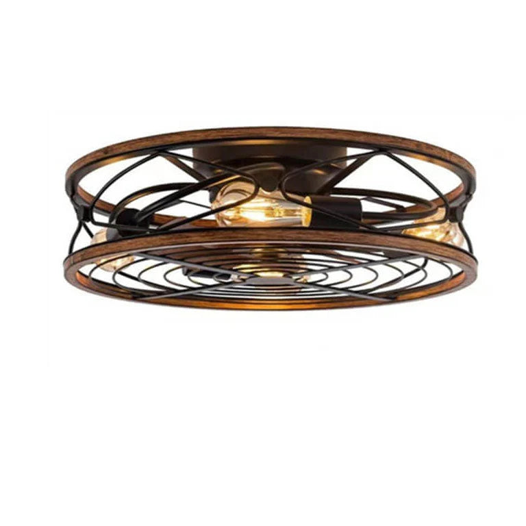 Ceiling Fan Lamp | 4-Light Industrial Iron & Bronze Finish | 45/50 cm