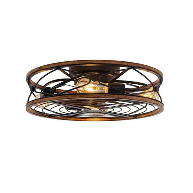Ceiling Fan Lamp | 4-Light Industrial Iron & Bronze Finish | 45/50 cm