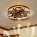 Ceiling Fan Lamp | 4-Light Industrial Iron & Bronze Finish | 45/50 cm
