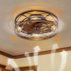 Ceiling Fan Lamp | 4-Light Industrial Iron & Bronze Finish | 45/50 cm