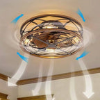 Ceiling Fan Lamp | 4-Light Industrial Iron & Bronze Finish | 45/50 cm