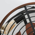 Ceiling Fan Lamp | 4-Light Industrial Iron & Bronze Finish | 45/50 cm