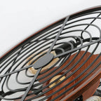Ceiling Fan Lamp | 4-Light Industrial Iron & Bronze Finish | 45/50 cm