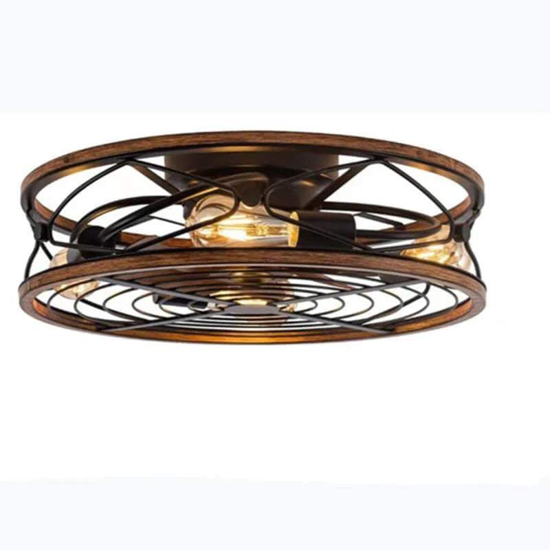 Ceiling Fan Lamp | 4-Light Industrial Iron & Bronze Finish | 45/50 cm