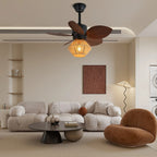 Ceiling Fan Light | Hemp Rope Shade & Remote Control | 76 cm Diameter