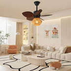 Ceiling Fan Light | Hemp Rope Shade & Remote Control | 76 cm Diameter