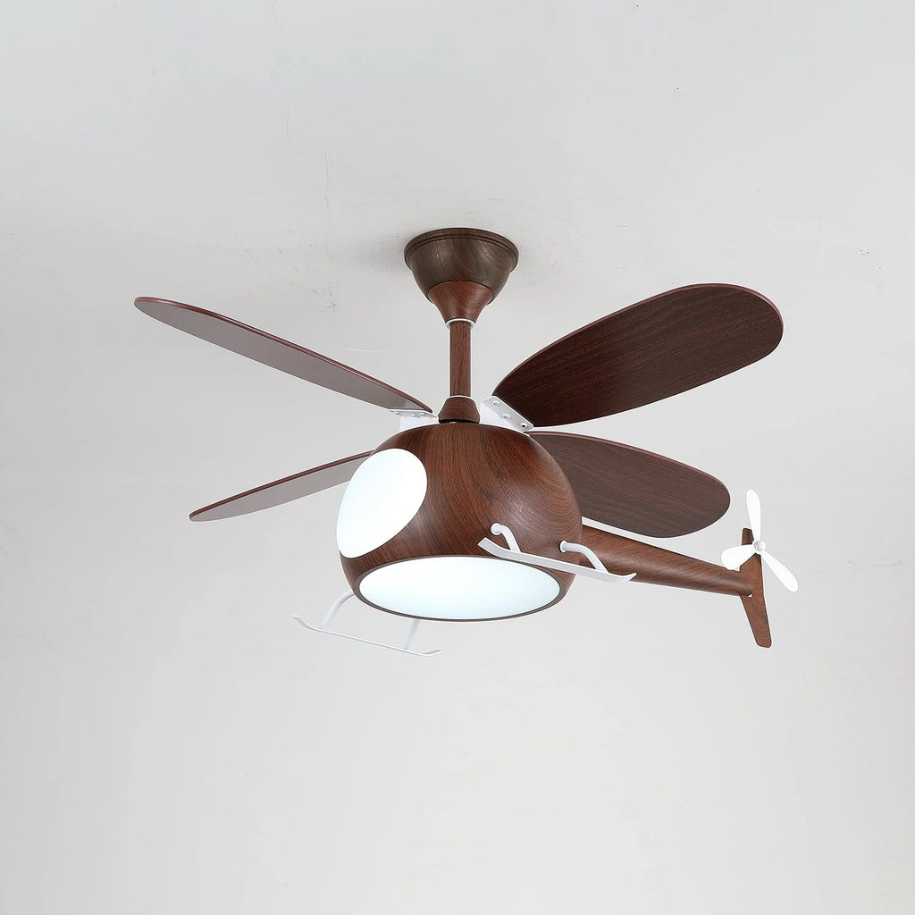 Ceiling Fan With Light | Integrated LED & Remote | Walnut Finish